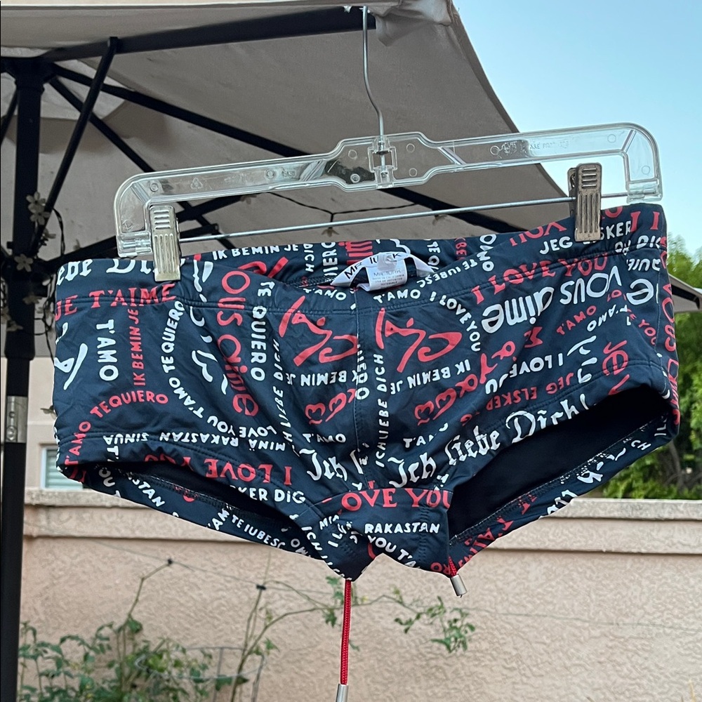 Mr Turk Love Print Swim Trunks